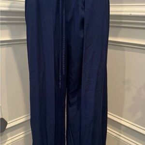 NWT Loft Beach Navy Blue Wide Leg Open Side Panel Vacation/Travel Pants Medium